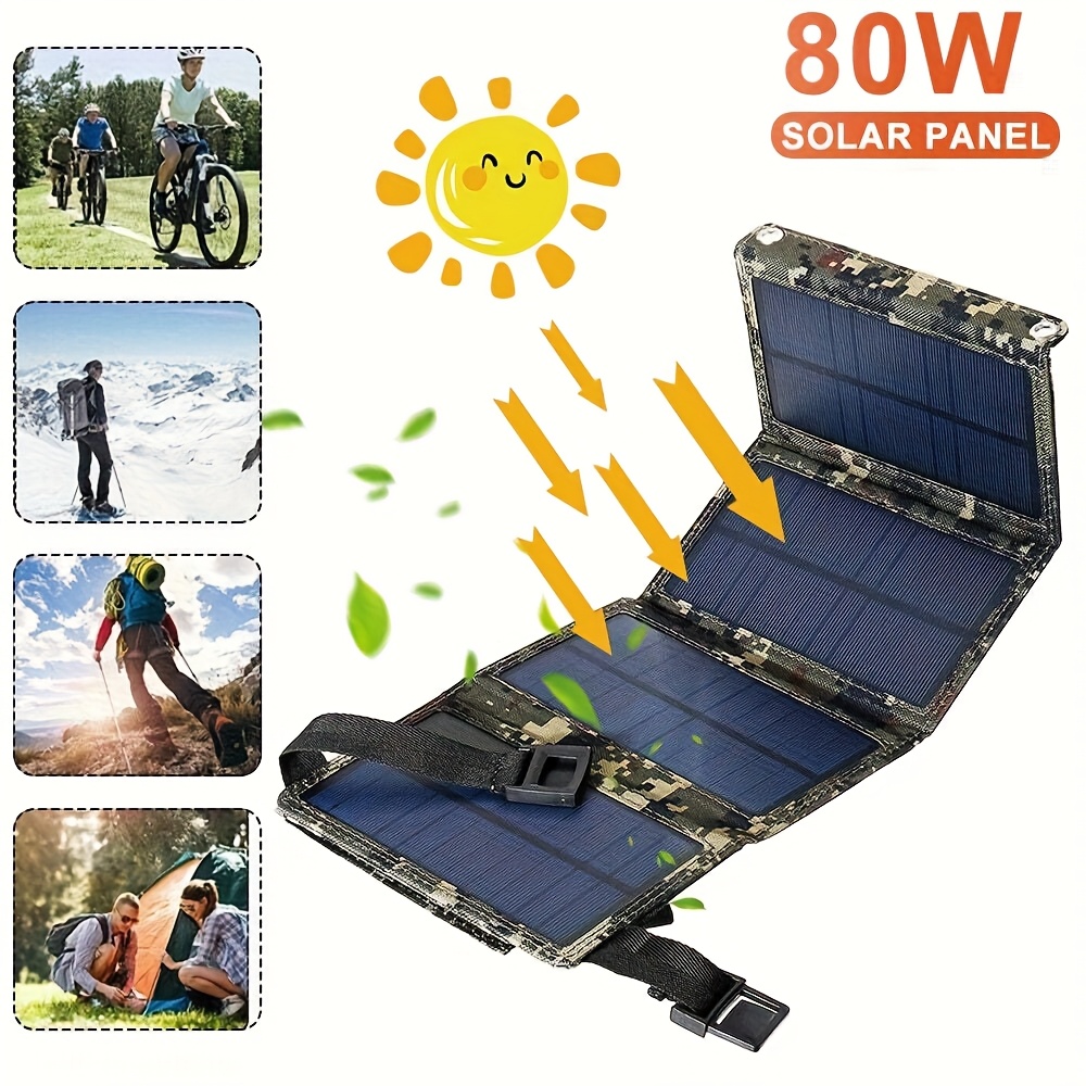 Camping - [태양광 패널] 80W 휴대용 접이식 태양광