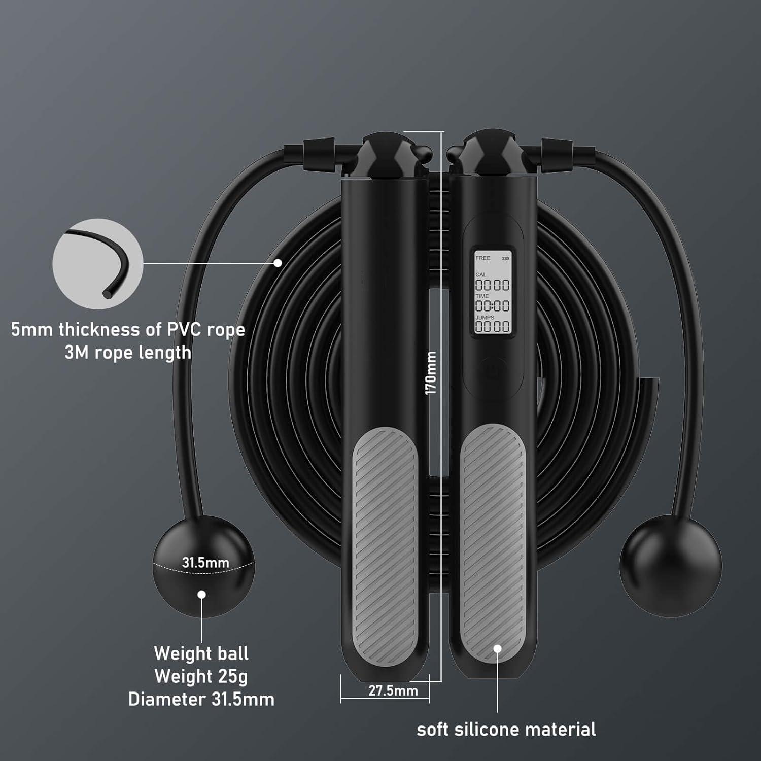2-in-1 스마트 디지털 무게 조절 줄넘기, LED  - Smart Jump Rope Digital Counter 리뷰 및 가격