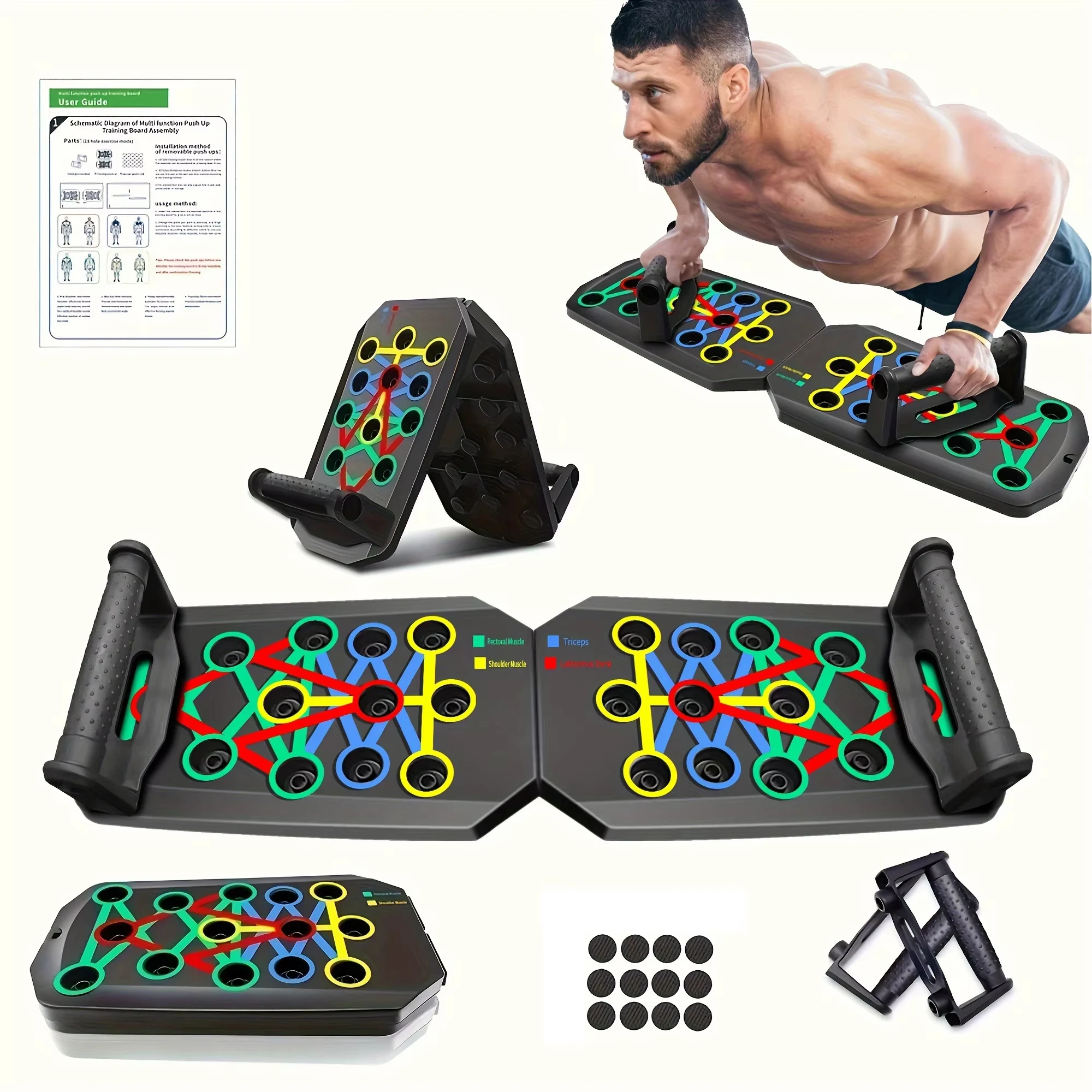 1개입, 접이식 다기능 푸쉬업 보드 세트 (손잡이 포함 - Push Up Board Foldable Multi Function 리뷰 및 가격