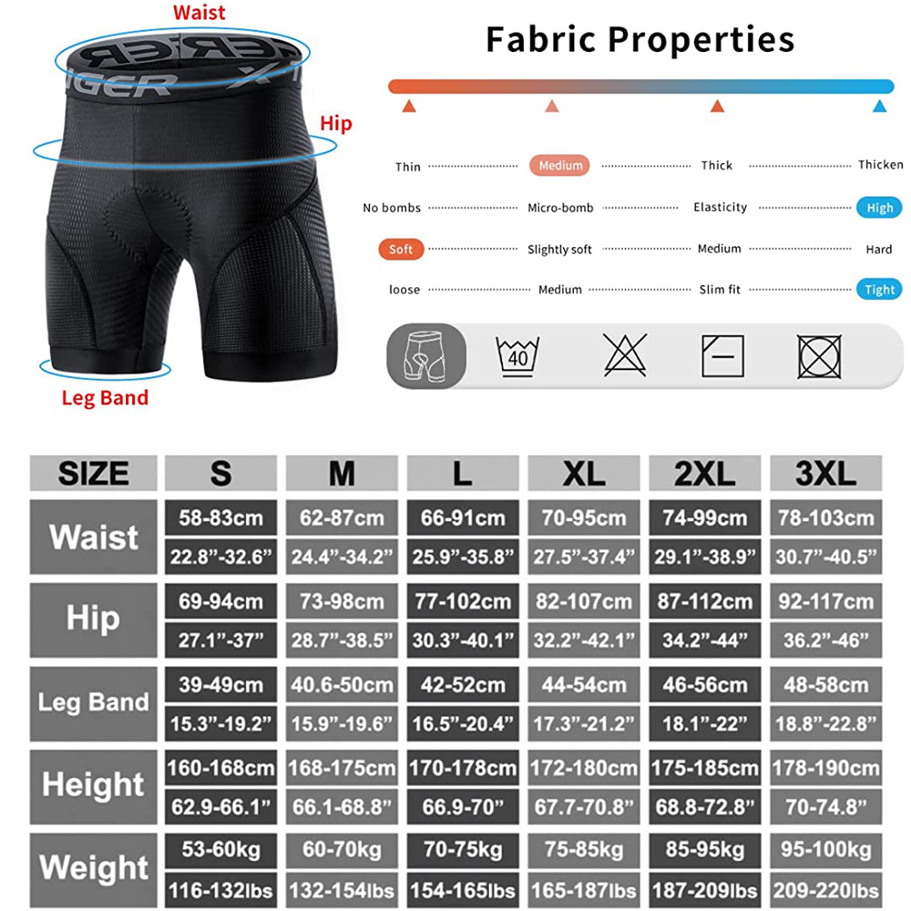 X-TIGER 남성용 사이클링 속옷 반바지 5D 패딩  - Padded Cycling Shorts 5D Gel 리뷰 및 가격